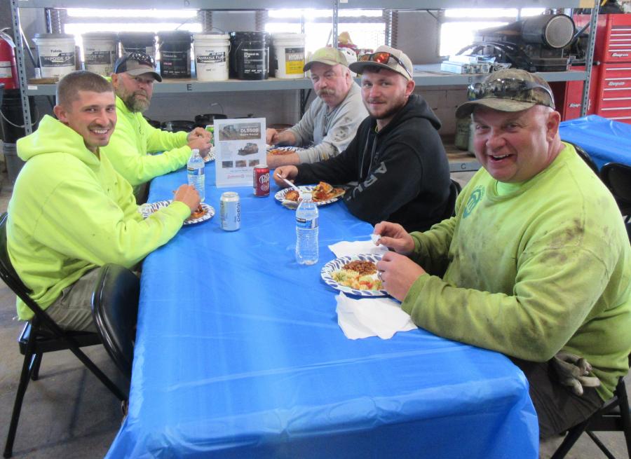 After trying out the new Case Minotaur DL550 compact dozer loader, the city of Marysville’s crew enjoys lunch compliments of Southeastern Equipment. 
(CEG photo)