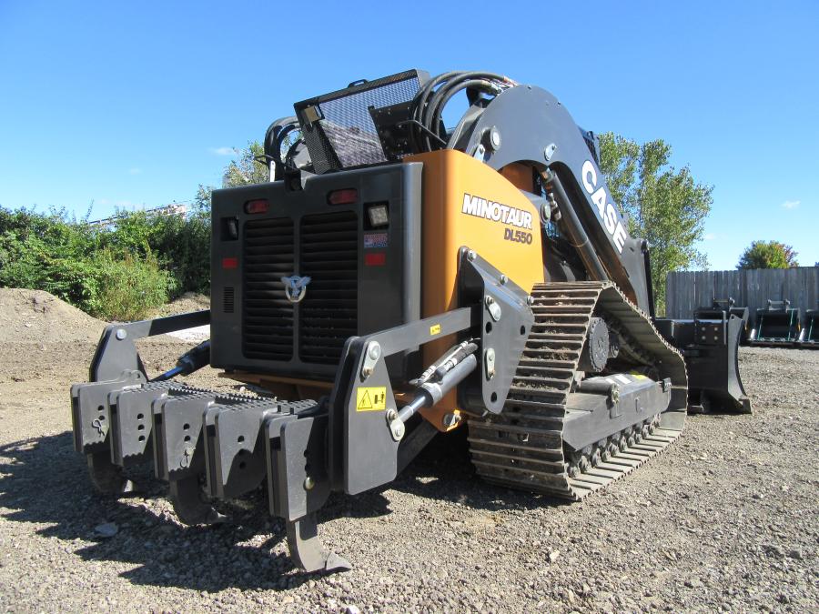 Case’s Minotaur DL550 compact dozer loader was equipped the steel tracks and an integrated ripper.
(CEG photo)