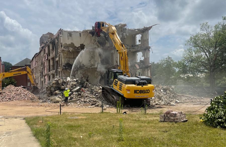 The teardown of the Hill Residence Hall complex began in spring 2022 and remains ahead of schedule.
(SouthEast Demolition & Environmental Services photo)