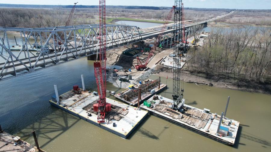 Construction is on schedule, with the westbound bridge expected to be completed in late spring 2023, and the entire project finished by the end of 2024.
(Lunda Construction Co. photo)