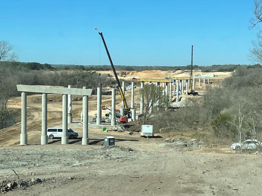 Other efforts happening at the same time as the bridge construction are required, including adding travel lanes to and from the bridges from FM 1626 to RM 967; adding turn lanes at FM 2770 and RM 967 to and from the Robert S. Light Blvd. extension; and building walls at the UPRR bridge abutment headers.
(Photo courtesy of BGE Inc.)