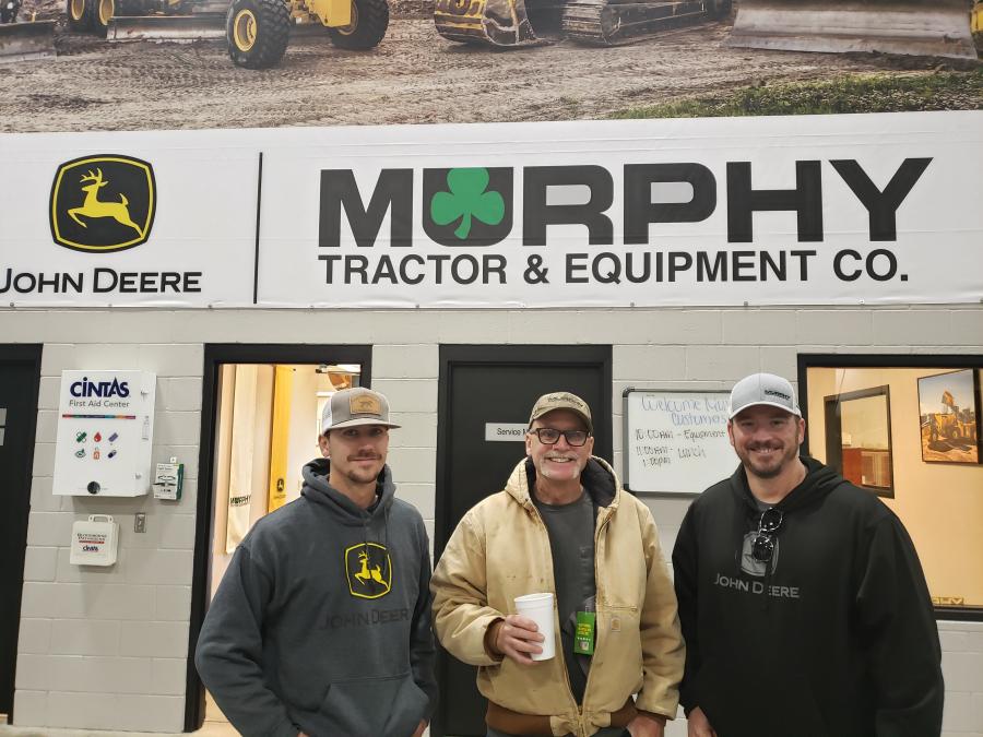 (L-R) are Colby and Jim Ewertz of Ewertz Excavating and Travis Clinesmith of Murphy Tractor. (CEG photo)
