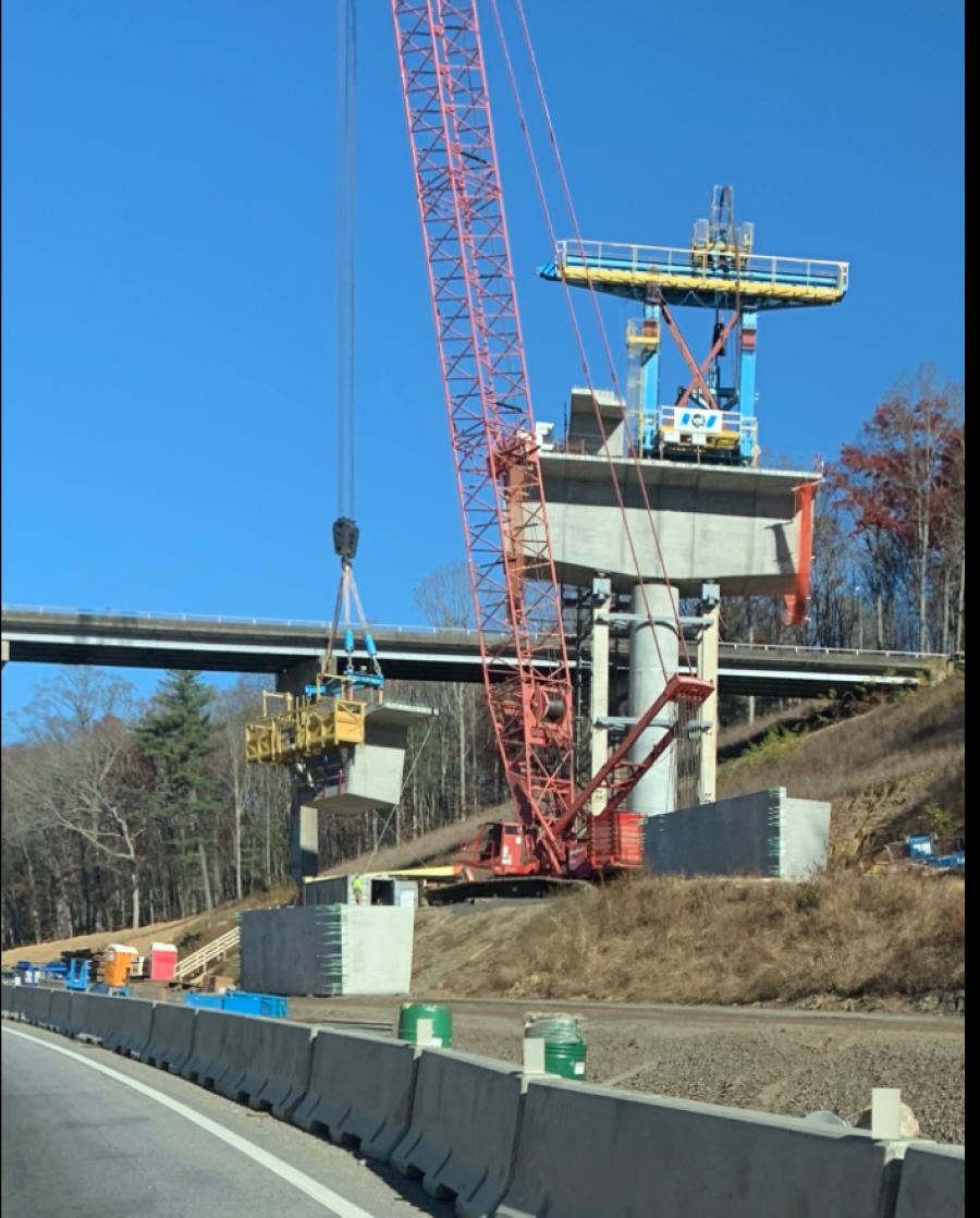 Section 7 going up as seen from the interstate. (Photo courtesy of New Blue Ridge Parkway/MST I-26 Bridge Facebook page)
