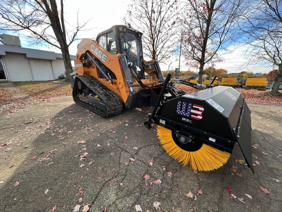 Hydraulically driven brooms of 6- or 7-ft. widths are powered by a single hydraulic motor capable of 10 to 22 gpm flow (standard), with dual hydraulic motors (20 to 44 gpm), or a low flow (8to 16 gpm) motor available as options.