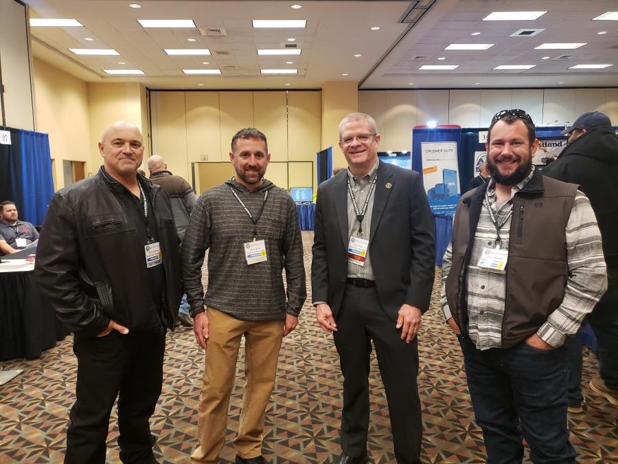 (L-R): Bluff City Materials’ Jerry Guerra, Dave Mola, Troy Kutz and Trevor Pertell were ready to see what the convention had to offer this year.
(CEG photo)