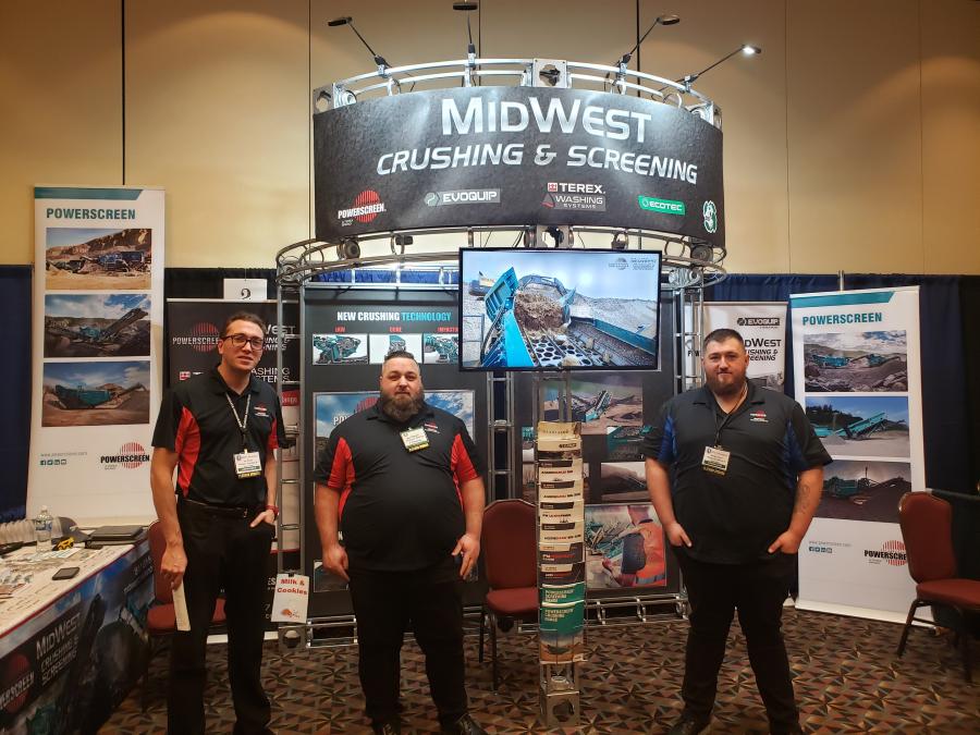 (L-R) are Joe Peters, vice president of sales, Dan Demjen and Harley Sauer, all of Midwest Crushing & Screening.
(CEG photo)