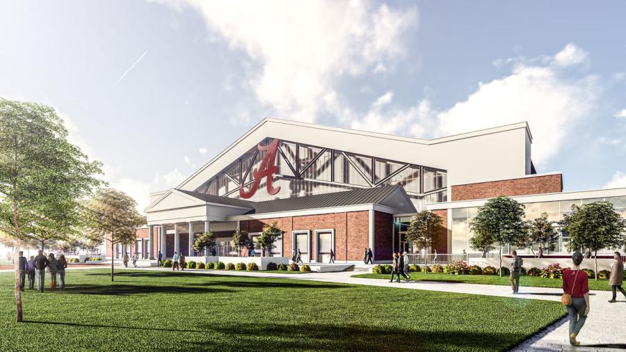 The arena would serve as home not only to the men’s and women’s basketball teams, but also to the women’s gymnastics teams. (Rendering courtesy Alabama Athletics)