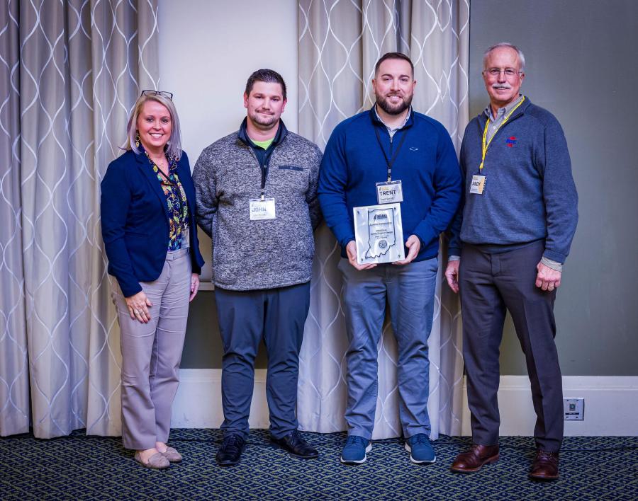 The 2022 Silver Safety Program award was presented by Andy Brooks (R), current ICI chair, to several members of Superior’s Indiana branch, including (L-R) Amy Henningfield, John Horvet and Trent Becker.
(Superior Construction photo)