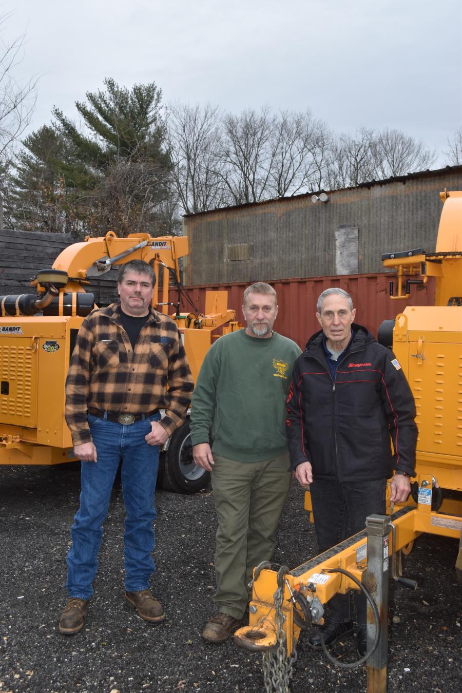 (L-R) are Dennis Gallagher, sales representative of Westchester Tractor; Edward Wade, president of Wade Tree Care Inc.; and Frank Labarbera, retired of Westchester Tractor.
(CEG photo)