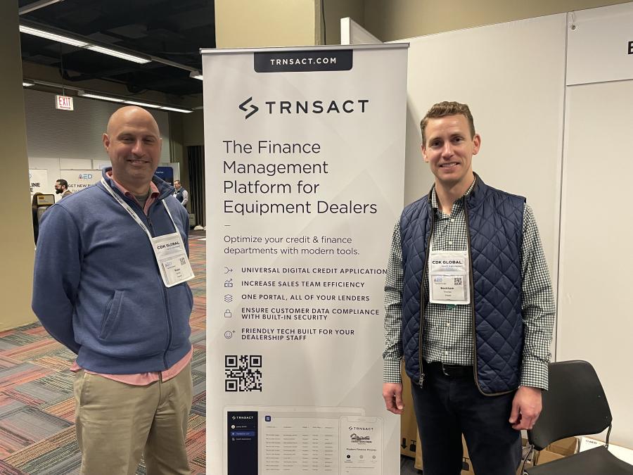 Ross Stites (L), program manager of TRNSACT, and Beckham Thomas, product manager of TRNSACT, were on hand to discuss how you can optimize your company’s credit and finance opportunities with the company’s latest technology. 
(CEG photo)