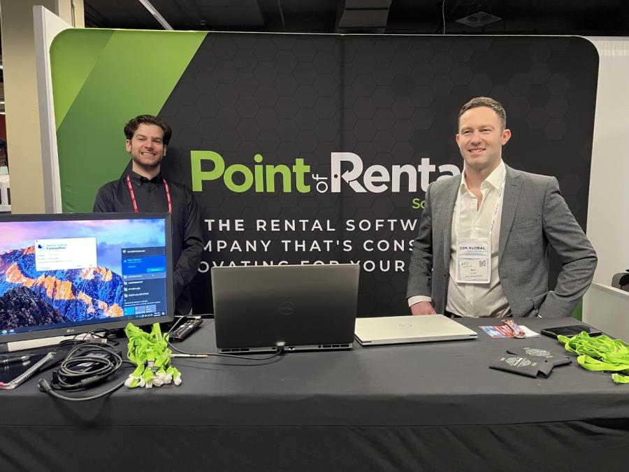 Jim Goodfried (L) and Ben Sinclair of Point of Rental Software presented their company’s line of software solutions designed specifically and exclusively for the rental industry. 
(CEG photo)