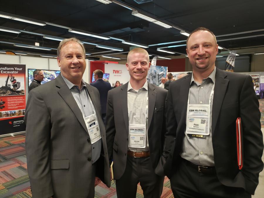 (L-R): Burris Equipment Company’s Barry Heinrichs, president; Mike Zenner, service manager; and Bryan Heinrichs, branch manager, were on hand for the AED Summit in Chicago.
(CEG photo)