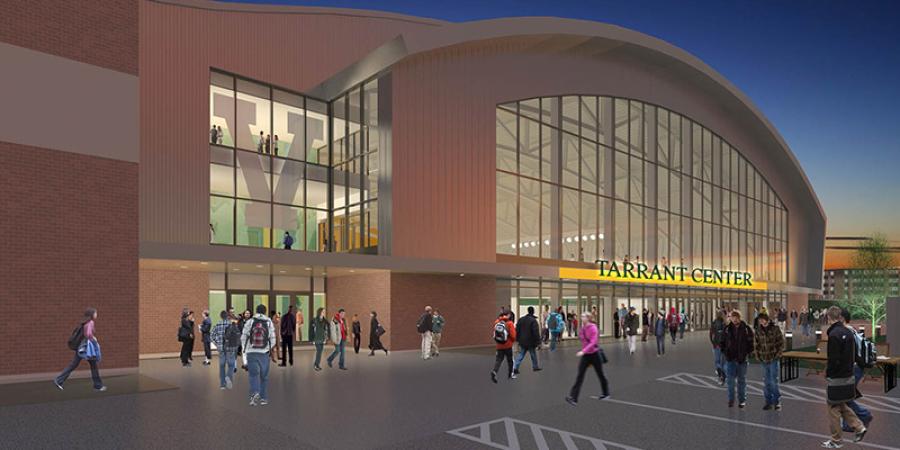 Construction of the Tarrant Center, named after Rich and Deb Tarrant formally began in May 2019 with a groundbreaking ceremony — just as COVID-19 was gaining steam. However, there is little evidence of any major physical change to the site today, the Vermont Cynic reported, although UVM intends to move forward with the plan. (Rendering courtesy of the University of Vermont Foundation)