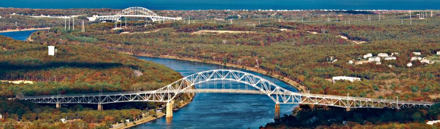 The care, custody and control of both the Sagamore (top) and the nearby Bourne bridges, as well as the Cape Cod Canal, are the responsibility of the USACE. (Photo courtesy of the U.S. Army Corps of Engineers)