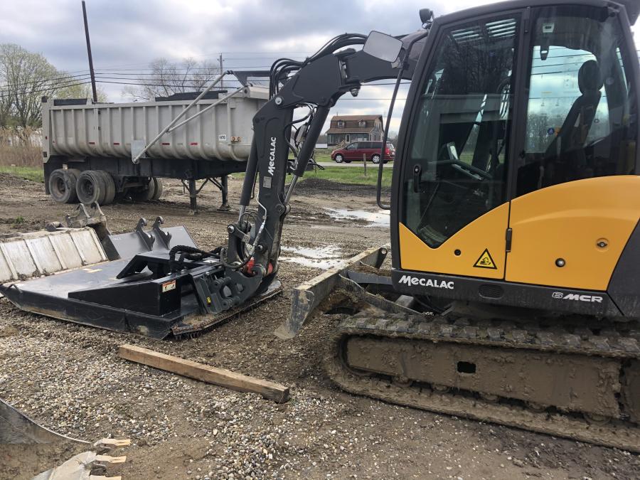 The Mecalac MCR series skid steer excavator hybrid with a unique boom configuration can execute projects with attachments that have never before been possible.
(CEG photo)