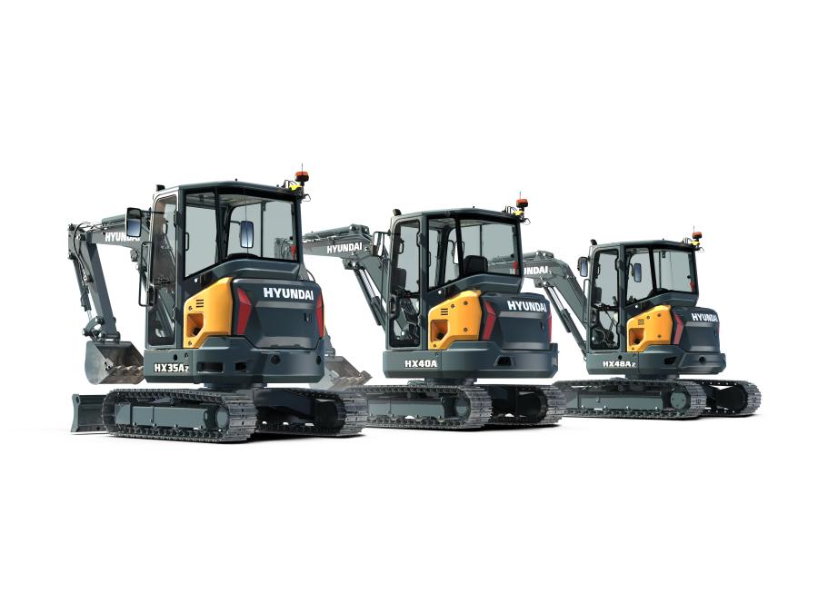Hyundai Construction Equipment Americas has introduced three compact excavator models, the HX35AZ, the HX40A and the HX48AZ.
