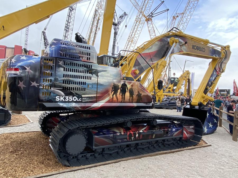 Each ConExpo year Kobelco dedicates a special paint job to the Constitution and the United States military. This year’s machine has been purchased by ABCO Equipment. 