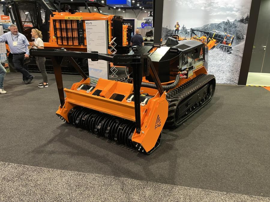 FAE’S remote controlled tracked carrier can mulch up to 6 in. in diameter. 