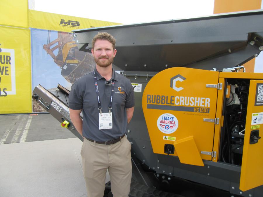 Making its North American debut as part of the McLanahan Family of Companies, RubbleCrusher’s Liam Holland was at ConExpo to introduce his company’s RC 150T tracked crusher.  