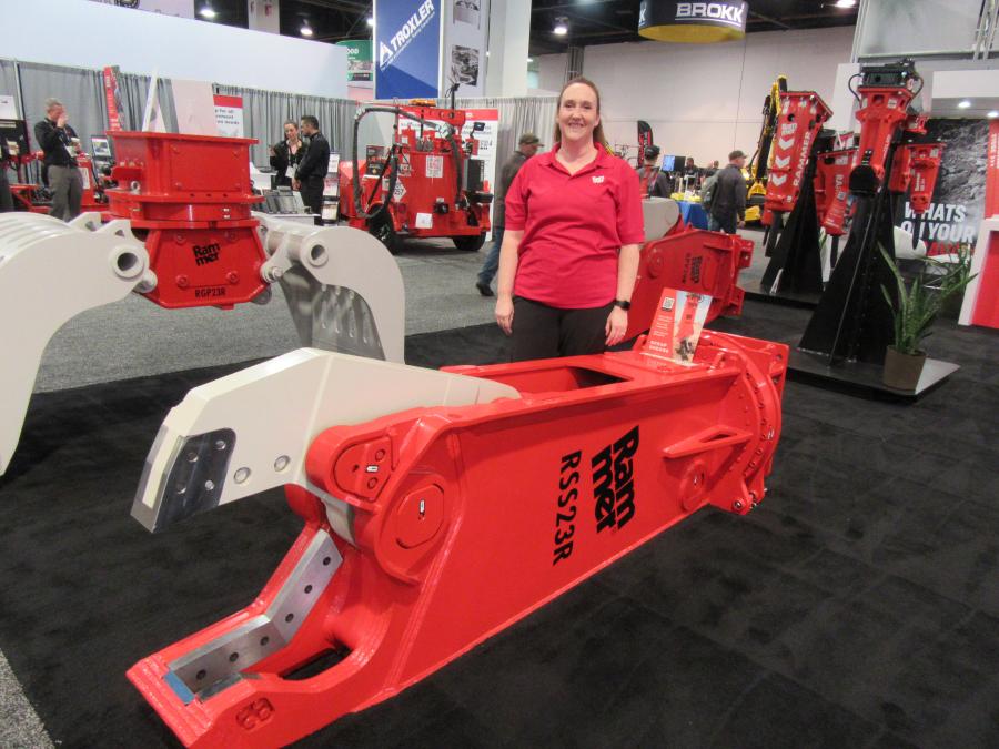 Among the equipment Rammer Sandvik Rock Processing Solutions North America’s Julie Schilling presented was this RSS23R scrap shear.   