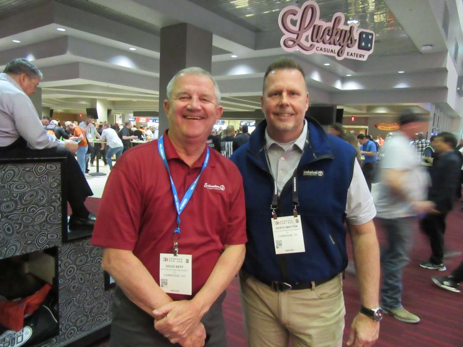 Doug Neff (L) and Heath Watton, both of Southeastern Equipment Co., Cambridge, Ohio, were exploring all there was to take in at ConExpo 2023. 