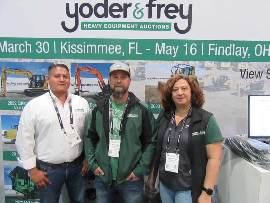 (L-R): Yoder & Frey’s Ulises Galvan, Nick Gray and Diana Chevere to talk about the company’s upcoming equipment auctions. 