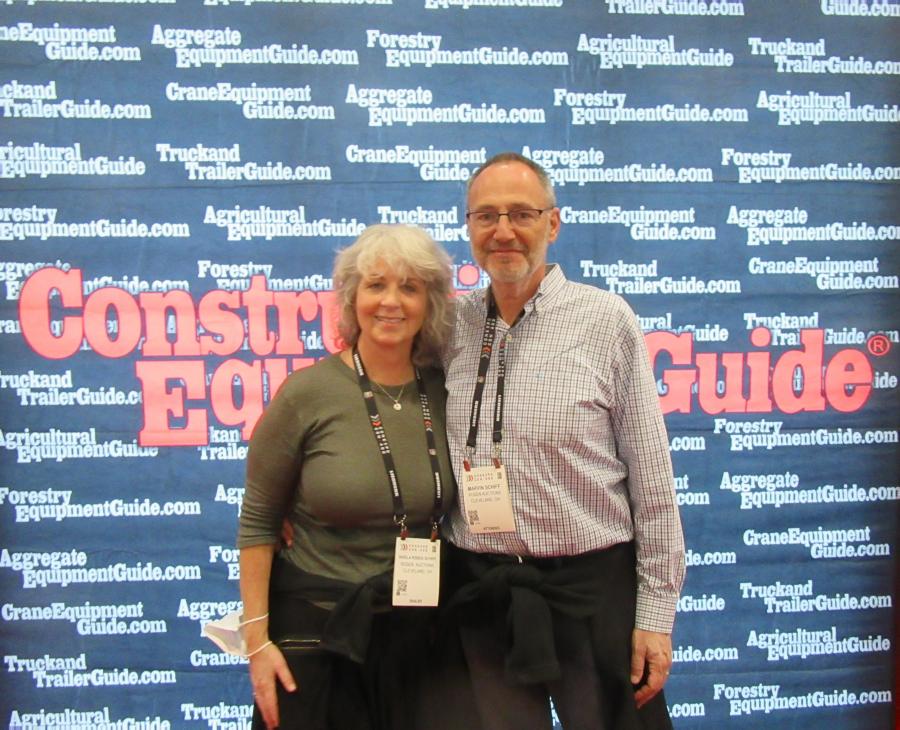 In from Ohio, Rosen & Company’s Sheila Rosen & Marvin Schiff stopped in at the Construction Equipment Guide booth while walking the show.  