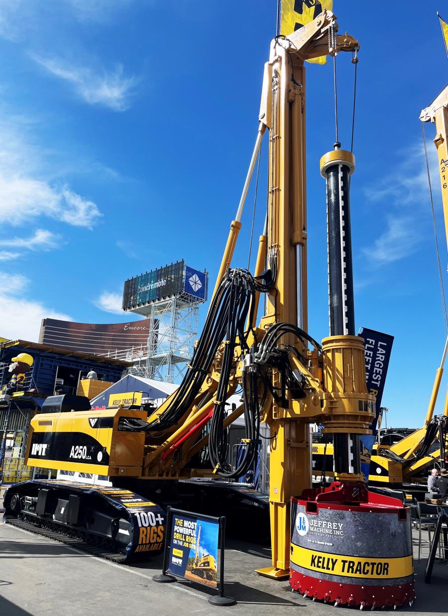 The North American IMT dealer and celebrating their 90th year of business, Kelly Tractor of Miami, Fla., had a great exhibit of their IMT hydraulic drilling rigs. 