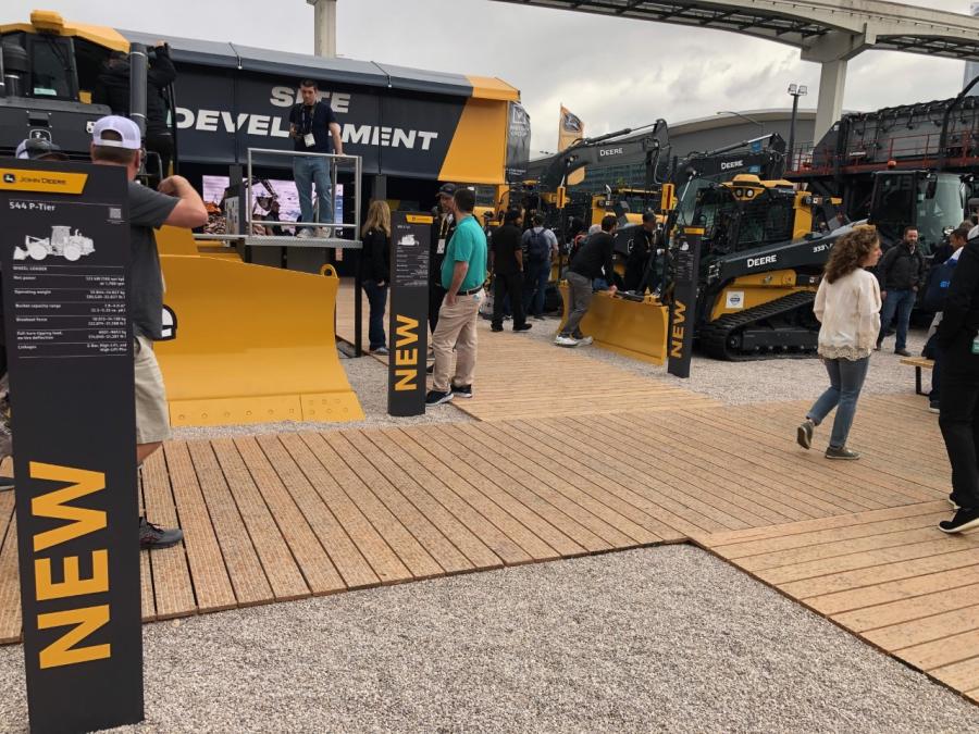 John Deere displayed a host of new equipment at its outdoor exhibit in the Silver Lot, including the 850 X-Tier dozer, the 33P-Tier dozer and much more. 