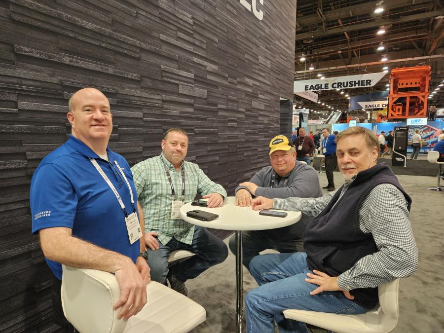 (L-R) are Tom Elam of Astec Industries; Zach Moline of Finkbiner Equipment Co. in East Peoria, Ill.; Jerry Kosner of Jimax Corp. in Peoria, Ill; and Clyde Robison of Finkbiner Equipment Co. 