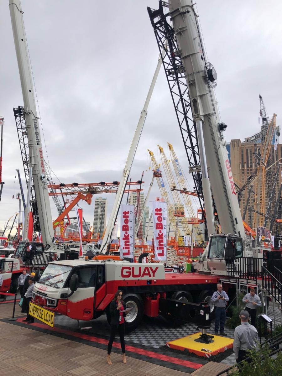 Link-Belt showcased its new 300|AT all-terrain crane during ConExpo 2023. The 300|AT features the Pulse 2.0 crane operating system that offers enhanced diagnostic monitoring features into carrier operations and is Wi-Fi enabled for remote software updates. 
