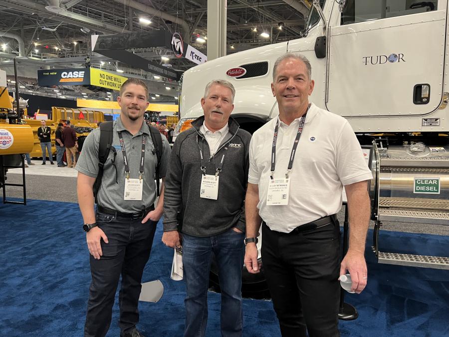 (L-R): Jacob and Richard Scott of Scott Equipment Inc. in Fontana, Calif., met with Barry McManus of Klein Products Inc. of Ontario, Calif.  Scott is a leading multi-line dealer in the southern California market. 