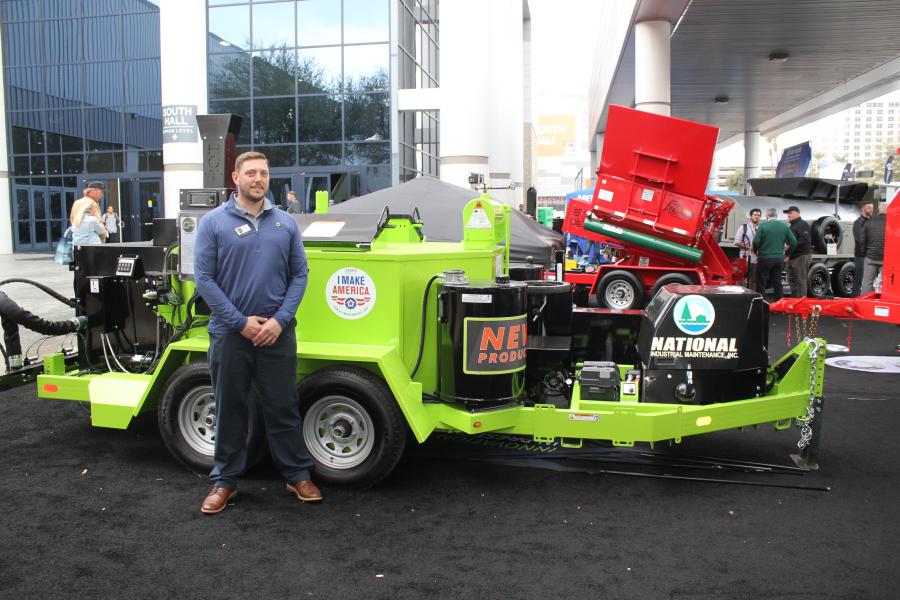 Jared Jamieson, Northeast regional sales manager of Cimline, Plymouth, Minn., brought the Cimline MA4 longitudinal joint sealer to show attendees of ConExpo. 
