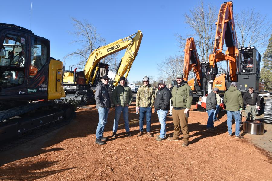 Feenaughty had a large and busy display with its varied lines, including Kobelco and DEVELON. (L-R): Lamarc Schlosser, territory manager; Derrick Hough, territory manager; Brendan Green, general manager; Nick Husk, Portland branch manager; and Tony Nillson, territory manager.
(CEG photo)