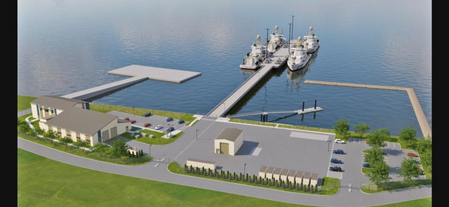 The U.S. government is finalizing plans to relocate the National Oceanographic and Atmospheric Administration’s (NOAA) Marine Operations Center - Atlantic (NOAA MOC-A) from Norfolk, Va., to Naval Station (NAVSTA) Newport in Rhode Island. (Rendering courtesy of U.S. Senator Jack Reed)