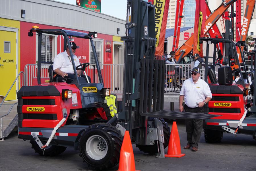 Palfinger presented the new FHS Series of truck-mounted forklifts at ConExpo. (Palfinger photo)