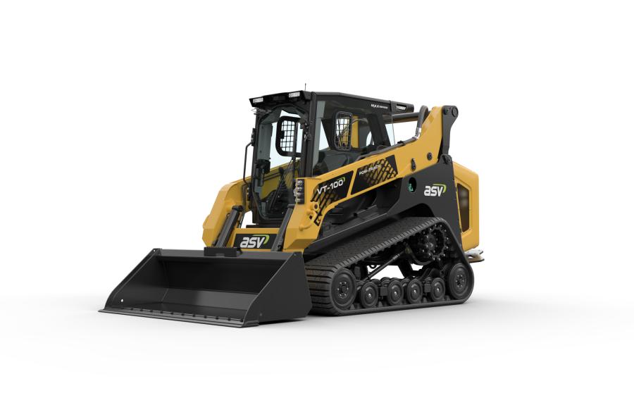 The new VT-100 compact track loader is a vertical lift machine that excels in loading and grading applications in landscaping and construction.