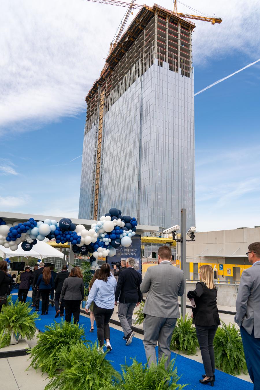 The topping off of Signia by Hilton Atlanta brings GWCCA one step closer to realizing its vision of an interconnected Championship Campus establishing a package of facilities unrivaled in North America, said Frank Poe, executive director, GWCCA. (© 2023 Hilton)