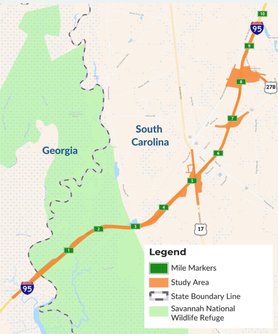 The widening project in the South Carolina Low County, just north of Savannah, Ga., is slated to be broken into three segments.