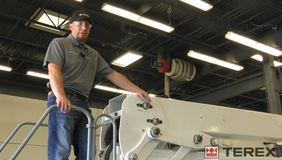 Adam Krebs, regional product support manager, explains how to set the tension of the leveling system on a Terex Optima Aerial Device in Video Tech Tip 163.