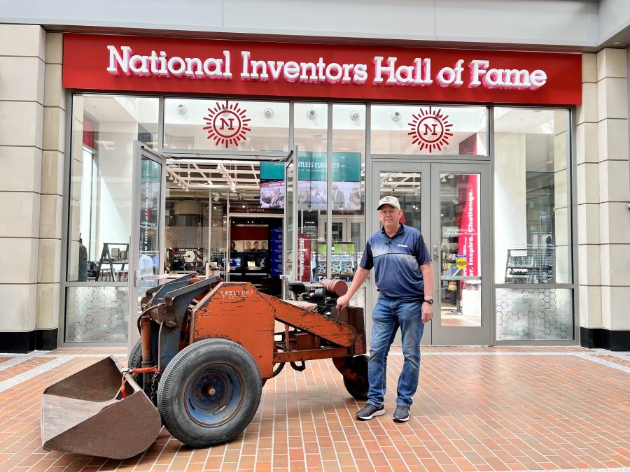 Joe Keller brought a 1958 prototype skid-steer loader to Alexandria, Va., where it will be part of an exhibit at the National Inventors Hall of Fame Museum. (National Inventors Hall of Fame photo)
