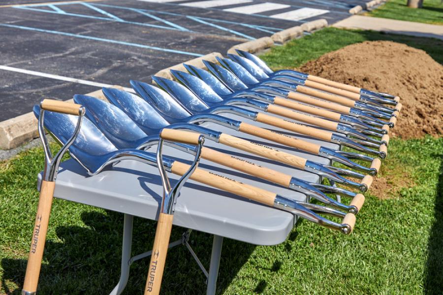 District and government officials on April 25 broke ground on the new Louis L. Redding Building, which will be right in front of the current Louis L. Redding Middle School, on New Street in Middleton. (Appoquinimink School District photo)