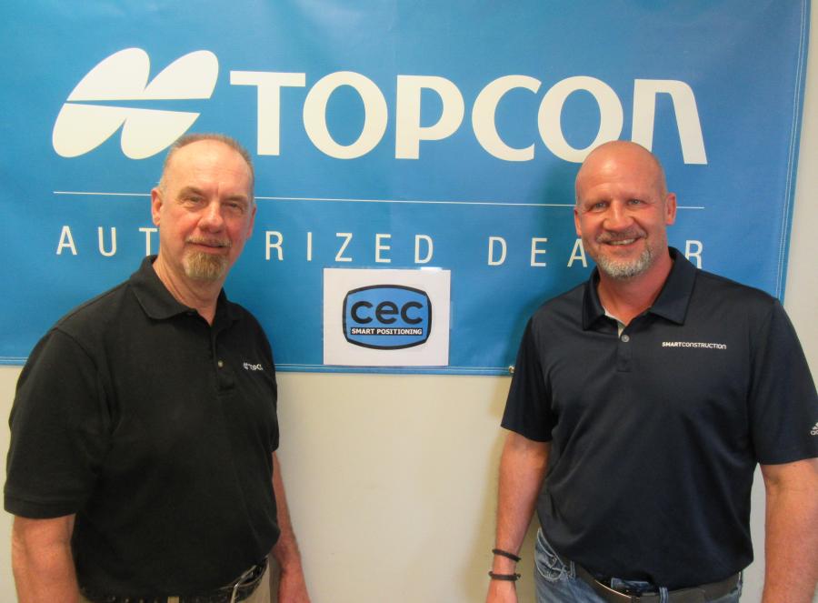 CEC Smart Positioning Branch Manager Jeff Combs (L) and SmartConstruction Manager Mike Fenster.