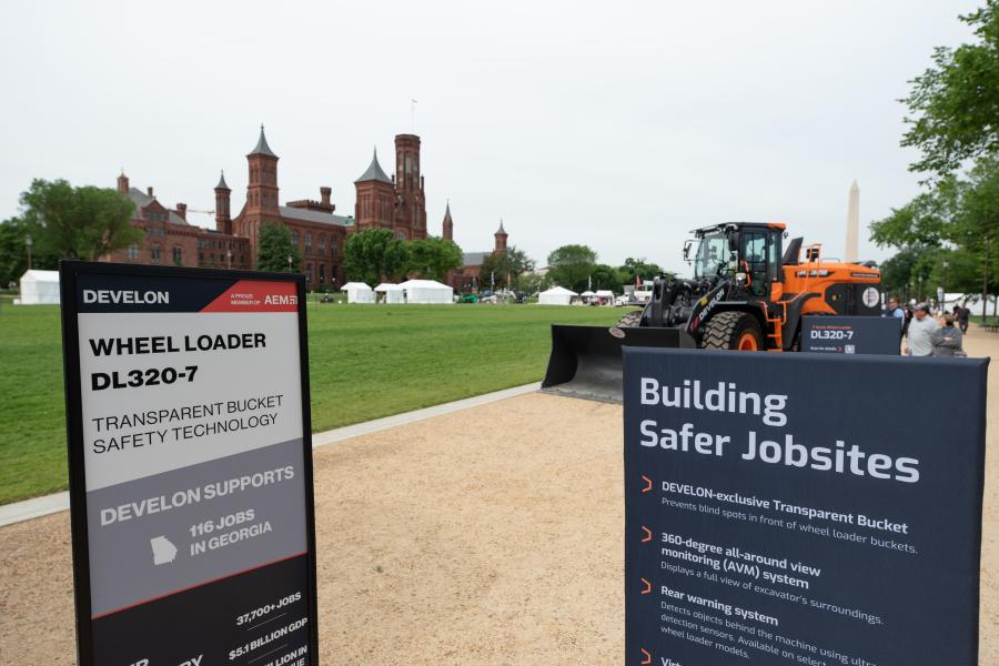 Hosted by the Association of Equipment Manufacturers (AEM), the Celebration of Construction took place May 14 through 16, in Washington, D.C., with two dozen participating AEM members. DEVELON featured its DL320-7 wheel loader and its exclusive Transparent Bucket technology.