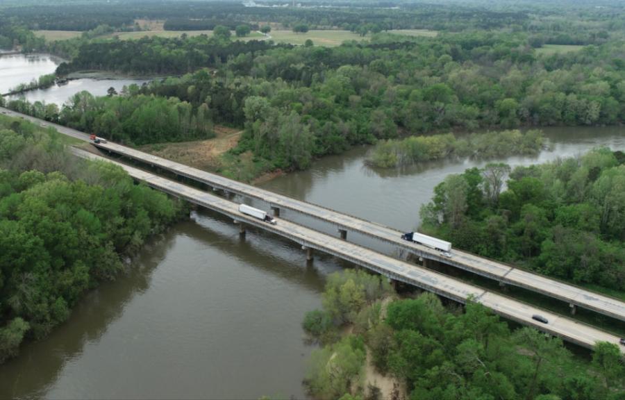 The I-20 bridges over the Wateree River. (Three Oaks Engineering/RS&H/SCDOT photo)