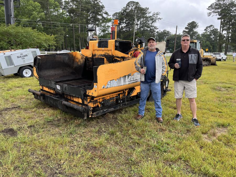 Mike Gregg (L) and Jim Simmons, both of Simons Paving in Summerville, S.C., just expanded their business into paving driveways and planned to bid on this LeeBoy 8510C paver.
(CEG photo)