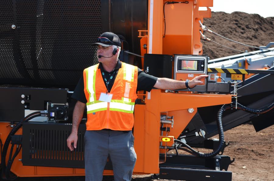 Martin Morgan of Ecoverse provides a comprehensive walk-around demonstration of the popular Doppstadt SM 726, which is the largest trommel in the SM series collection and an extremely high-volume output machine. 
(CEG photo)