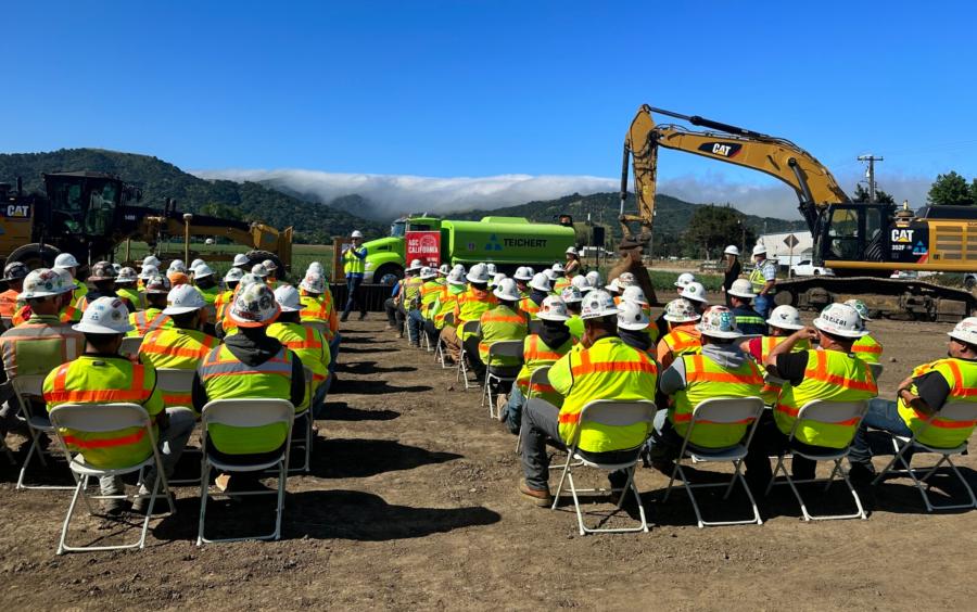 The stand down took place at the San Benito Route 156 Improvement Project in San Juan Bautista, Calif., in recognition of  Mental Health Awareness Month.
(AGC of California photo)