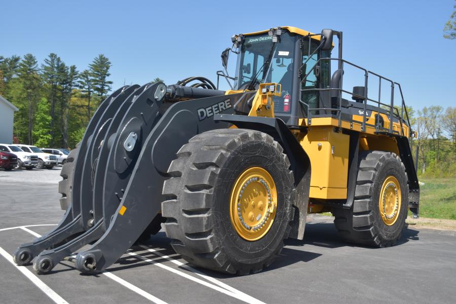 For quarry owners, this John Deere 944 loader with 536 hp sits ready to load crushers and trucks.
(CEG photo)