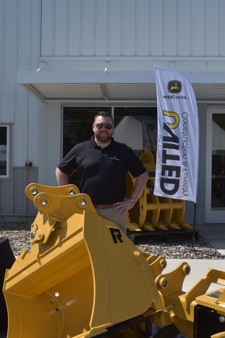 At the grand opening celebration, Mike Galambos of Rockland Manufacturing stands ready to discuss his company’s huge variety of attachments for every application. 
(CEG photo)